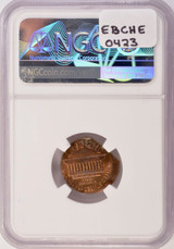 1962 1c Lincoln Cent 10% Off-Center & 12% Straight Clip NGC MS63 RB