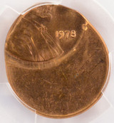 1978 1c Lincoln Cent Struck 65% Off-Center PCGS MS64 Red