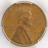 1937 1c Wheat Cent Clamshell Split Planchet PCGS VF35