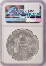 2014 Silver Eagle Struck Through Obverse At K-11 NGC MS69