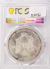 1998 $1 Silver Eagle Struck Through Plastic PCGS MS66