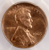 1965 1c Lincoln Cent Broadstruck PCGS MS62 RB