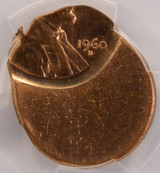 1960-D 1c Lincoln Cent Struck 65% Off-Center PCGS UNC