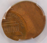 1967 1c Lincoln Cent Struck 65% Off-Center PCGS AU58