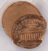 1991-D 1c Lincoln Cent Struck 45% Off-Center PCGS MS64 Red