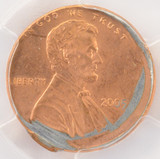 2005 1c Lincoln Cent Struck 7% Off-Center PCGS MS63 Red