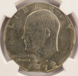 1972-D $1 Ike Dollar 4% Triple Curved Clipped MS60
