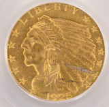1925-D $2 1/2 Indian Quarter Eagle Lamination Obverse PCGS MS62