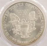 1997 $1 Silver Eagle Squiggly Struck Through Obverse PCGS MS67