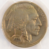 1934-D 5c Buffalo Nickel Uncentered Broadstruck PCGS UNC