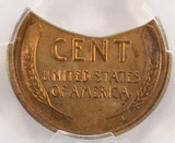 1942-X 1c Lincoln Wheat Cent 25% Curved Clip & Partial Collar PCGS UNC