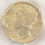 1936 10c Mercury Dime 3% Ragged Clip PCGS MS62