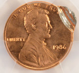 1986 1c Lincoln Cent Double-Struck 2nd 97% Off-Center PCGS MS63 Red