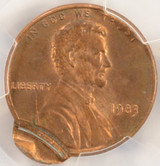1983 1c Lincoln Cent Double-Struck 2nd 97% Off-Center PCGS MS63 RB