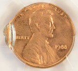 1988 1c Lincoln Cent Double-Struck 2nd 97% Off-Center PCGS MS63 Red