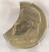 1966 10c Roosevelt Dime 25% Curved Clip PCGS MS61
