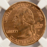 2004-P 25c Iowa State Quarter Obverse Missing Clad Layer NGC MS66 Red