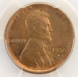 1950-D 1c Wheat Cent Broadstruck PCGS MS63 RB