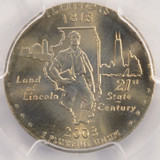 2003-P 25c Illinois Quarter Struck on Nickel Planchet PCGS MS66 2003-P 25c Illinois Quarter Struck on Nickel Planchet PCGS MS66