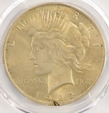 1922 $1 Peace Dollar Ragged Clip at 6:00 PCGS AU58