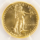 1986 G$10 Gold 1/4 American Eagle Partial Collar Strike PCGS MS69