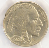 1935 5c Buffalo Nickel 1% Ragged Clip PCGS MS63