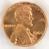 1966 1c Lincoln Cent Defective Planchet 2.88 Grams PCGS MS63 Red