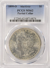 1899-O $1 Morgan Dollar Partial Collar Strike PCGS MS62