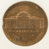 1980-P 5c Jefferson Nickel on Cent Planchet ANACS MS63 RB
