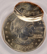 1999-P $1 SBA Dollar Double-Struck, 2nd Strike 80% Off-Center PCGS MS65