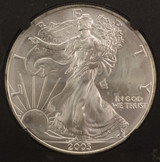 2003 $1 Silver Eagle Large Struck Thru Reverse NGC MS68 2003 $1 Silver Eagle Large Struck Thru Reverse NGC MS68