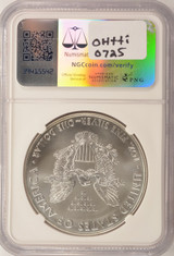 2020 $1 Silver Eagle Struck Thru Obverse NGC MS69
