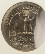 1967 25c Washington Quarter Broadstruck & 20% Curved Clip ANACS MS63