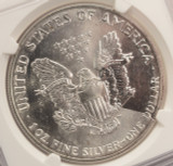 1989 1 Silver Eagle Struck Thru Plastic Reverse NGC MS67 1989 1 Silver Eagle Struck Thru Plastic Reverse NGC MS67
