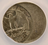 1997-D 25c Washington Quarter Struck 45% Off-Center ANACS AU58