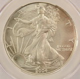 2004 $1 Silver Eagle Double-Struck, 2nd Partial Collar Strike & On-Center CACG MS66