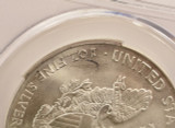 2004 $1 Silver Eagle Double-Struck, 2nd Partial Collar Strike & On-Center CACG MS66