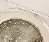 2004 $1 Silver Eagle Double-Struck, 2nd Partial Collar Strike & On-Center CACG MS66