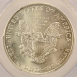 2004 $1 Silver Eagle Double-Struck, 2nd Partial Collar Strike & On-Center CACG MS66
