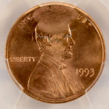 1993 1c Lincoln Cent Major Cud Reverse PCGS MS65 Red 1993 1c Lincoln Cent Major Cud Reverse PCGS MS65 Red