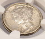 1940-S 10c Mercury Dime Double-Struck Rotated In-Collar NGC AU55