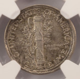 1940-S 10c Mercury Dime Double-Struck Rotated In-Collar NGC AU55