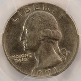 1971-D 25c Washington Quarter Reverse Missing Clad Layer PCGS AU58 BN 1971-D 25c Washington Quarter Reverse Missing Clad Layer PCGS AU58 BN