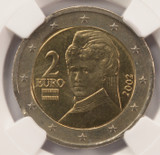 2002 2E Austria Old Map Double Curved Clipped NGC MS65