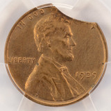 1939 1c Wheat Cent 5% Curved Clip PCGS MS64 RB