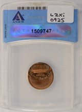 1992 1c Lincoln Cent Struck 40% Off-Center ANACS MS63 Red