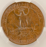 1980-P 25c Washington Quarter Missing Reverse Clad Layer CACG AU58 BN