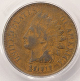 1901 1c Indian Cent Double-Struck Rotated In-Collar PCGS F15