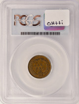 1901 1c Indian Cent Double-Struck Rotated In-Collar PCGS F15
