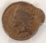 1890 1c Indian Cent Double-Struck, 2nd 95% Off-Center PCGS XF45